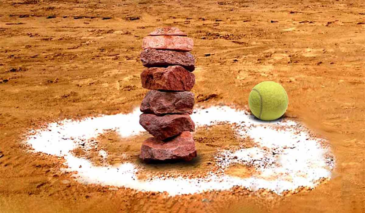 هفت سنگ و توپ روی خاک زمین